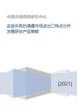 實驗失敗的傀儡市場進出口特點分析發展研究產品策略
